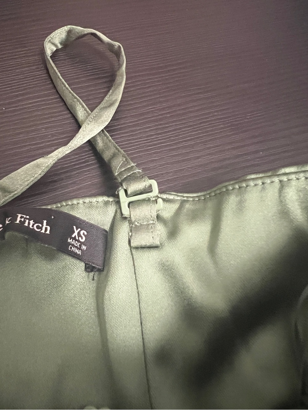 NEW Abercrombie & Fitch Giselle Drop Waist Maxi Dress Size XS Green Satin NWT - Picture 6 of 8